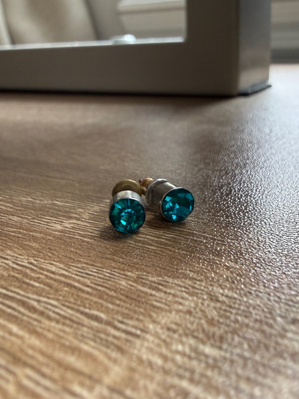 Teal Crystal Stud Earrings